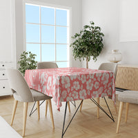 Hawaii Kauai Island Tablecloth Hibiscus Pattern Seamless Tribal Simple Pink Pastel LT03 - Polynesian Pride