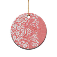 Custom Hawaii Kauai Island Ceramic Ornament Hibiscus Pattern Seamless Tribal Simple Pink Pastel LT03 - Polynesian Pride