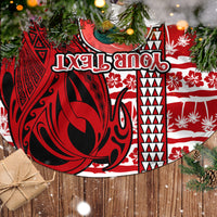 Custom Mele Kalikimaka Hawaii Christmas Tree Skirt Santa Claus Kakau Tribal Mix Polynesia Tattoo LT03 - Polynesian Pride