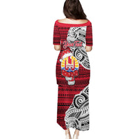 Custom French Polynesia Christmas Puletasi Santa Hold Seal with Polynesian Tribal Tattoo LT03 - Polynesian Pride