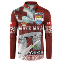 Mate Ma'a Tonga Button Sweatshirt Haʻamonga ʻa Maui and White Dove - Tongan Kupesi Ngatu