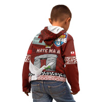 Mate Ma'a Tonga Kid Hoodie Haʻamonga ʻa Maui and White Dove - Tongan Kupesi Ngatu
