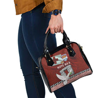 Mate Ma'a Tonga Shoulder Handbag Haʻamonga ʻa Maui and White Dove - Tongan Kupesi Ngatu