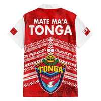Mate Ma'a Tonga Family Matching Off Shoulder Maxi Dress and Hawaiian Shirt Double White Dove and Kupesi Ngatu Art Tattoo LT03 - Polynesian Pride