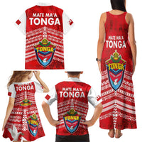 Mate Ma'a Tonga Family Matching Tank Maxi Dress and Hawaiian Shirt Double White Dove and Kupesi Ngatu Art Tattoo LT03 - Polynesian Pride