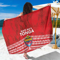 Mate Ma'a Tonga Sarong Douple White Dove and Kupesi Ngatu Art Tattoo