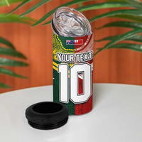 Custom Mate Ma'a Tonga and Australia Kangaroo 4 in 1 Can Cooler Tumbler Nation Seal with Mascot Aboriginal and Tongan Kupesi Ngatu Art LT03 - Polynesian Pride