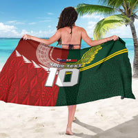 Custom Mate Ma'a Tonga and Australia Kangaroo Sarong Nation Seal with Mascot Aboriginal and Tongan Kupesi Ngatu Art