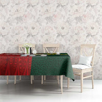 Custom Mate Ma'a Tonga and Australia Kangaroo Tablecloth Nation Seal with Mascot Aboriginal and Tongan Kupesi Ngatu Art