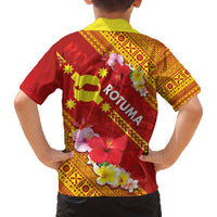 Rotuma Island Family Matching Off The Shoulder Long Sleeve Dress and Hawaiian Shirt Fijian Tapa with Polynesian Art and Hibiscus LT03 - Polynesian Pride