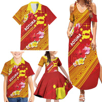 Rotuma Island Family Matching Summer Maxi Dress and Hawaiian Shirt Fijian Tapa with Polynesian Art and Hibiscus LT03 - Polynesian Pride