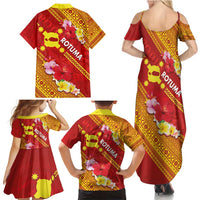 Rotuma Island Family Matching Summer Maxi Dress and Hawaiian Shirt Fijian Tapa with Polynesian Art and Hibiscus LT03 - Polynesian Pride