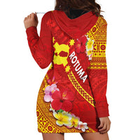 Rotuma Island Hoodie Dress Fijian Tapa with Polynesian Art and Hibiscus LT03 - Polynesian Pride