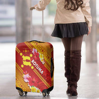 Rotuma Island Luggage Cover Fijian Tapa with Polynesian Art and Hibiscus