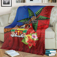 Personalised Fiji and Rotuma Together Blanket Fjian Masi and Pacific Pattern Mix Culture LT03 - Polynesian Pride