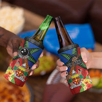 Personalised Fiji and Rotuma Together 4 in 1 Can Cooler Tumbler Fjian Masi and Pacific Pattern Mix Culture LT03 - Polynesian Pride