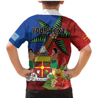 Personalised Fiji and Rotuma Together Family Matching Mermaid Dress and Hawaiian Shirt Fjian Masi and Pacific Pattern Mix Culture LT03 - Polynesian Pride