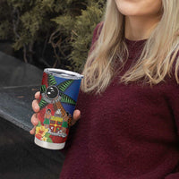 Personalised Fiji and Rotuma Together Tumbler Cup Fjian Masi and Pacific Pattern Mix Culture