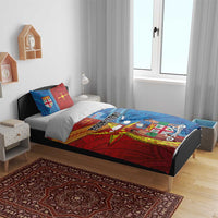 Personalised Fiji and Rotuma Together Bedding Set Tapa and Pacific Art Pattern with Cultural Emblems Half Style