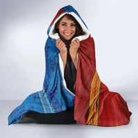 Personalised Fiji and Rotuma Together Hooded Blanket Tapa and Pacific Art Pattern with Cultural Emblems Half Style LT03 - Polynesian Pride