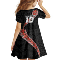 Custom New Zealand Rugby Family Matching Long Sleeve Bodycon Dress and Hawaiian Shirt Maori and Silver Fern Half Style