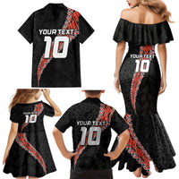 Custom New Zealand Rugby Family Matching Mermaid Dress and Hawaiian Shirt Maori and Silver Fern Half Style LT03 - Polynesian Pride