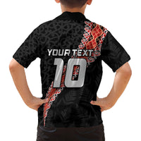 Custom New Zealand Rugby Family Matching Off Shoulder Maxi Dress and Hawaiian Shirt Maori and Silver Fern Half Style LT03 - Polynesian Pride