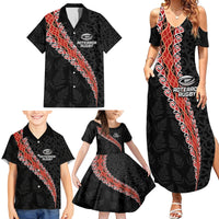 Custom New Zealand Rugby Family Matching Summer Maxi Dress and Hawaiian Shirt Maori and Silver Fern Half Style LT03 - Polynesian Pride