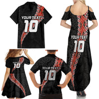 Custom New Zealand Rugby Family Matching Summer Maxi Dress and Hawaiian Shirt Maori and Silver Fern Half Style LT03 - Polynesian Pride