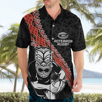 New Zealand Maori Warrior Rugby Hawaiian Shirt Maori and Silver Fern Half Style LT03 - Polynesian Pride
