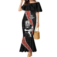 New Zealand Maori Warrior Rugby Mermaid Dress Maori and Silver Fern Half Style LT03 Women Black - Polynesian Pride