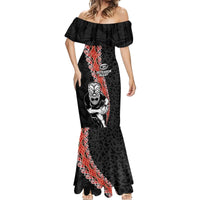 New Zealand Maori Warrior Rugby Mermaid Dress Maori and Silver Fern Half Style LT03 - Polynesian Pride