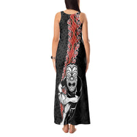 New Zealand Maori Warrior Rugby Tank Maxi Dress Maori and Silver Fern Half Style LT03 - Polynesian Pride