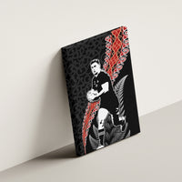 New Zealand Maori Rugby Player Canvas Wall Art Maori and Silver Fern Half Style