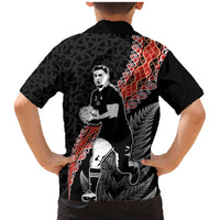 New Zealand Maori Rugby Player Family Matching Mermaid Dress and Hawaiian Shirt Maori and Silver Fern Half Style LT03 - Polynesian Pride