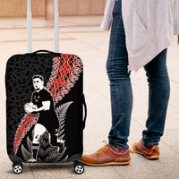 New Zealand Maori Rugby Player Luggage Cover Maori and Silver Fern Half Style