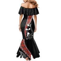 New Zealand Maori Rugby Player Mermaid Dress Maori and Silver Fern Half Style LT03 - Polynesian Pride