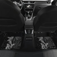 Hawaiian Monk Seal and Whale Car Mats Kakau Tribal Pattern Grayscale