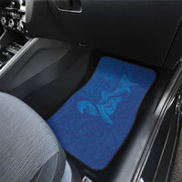 Hawaiian Monk Seal and Whale Car Mats Kakau Tribal Pattern Blue Color