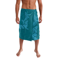 Hawaiian Monk Seal and Whale Lavalava Kakau Tribal Pattern Teal Color