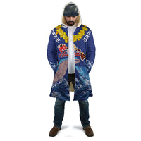 Hawaiian Sea Animals Cloak Whales Shark and Turtle Guardians with Tribal Pattern