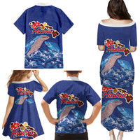 Hawaiian Sea Animals Family Matching Puletasi and Hawaiian Shirt Whales Shark and Turtle Guardians with Tribal Pattern LT03 - Polynesian Pride