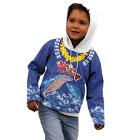 Hawaiian Sea Animals Kid Hoodie Whales Shark and Turtle Guardians with Tribal Pattern