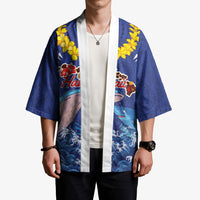 Hawaiian Sea Animals Kimono Whales Shark and Turtle Guardians with Tribal Pattern
