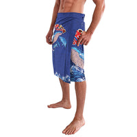 Hawaiian Sea Animals Lavalava Whales Shark and Turtle Guardians with Tribal Pattern