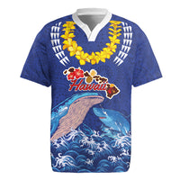 Hawaiian Sea Animals Rugby Jersey Whales Shark and Turtle Guardians with Tribal Pattern