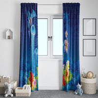 Fiji Jellyfish Window Curtain Tapa Patterns and Hibiscus Sea Vibe