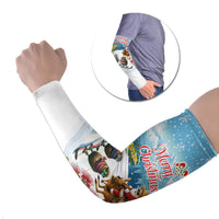 New Zealand and Australia Merry Christmas Arm Sleeves Kiwi Birds Skiing and Koala Santa Riding Kangaroo