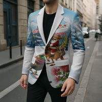 New Zealand and Australia Merry Christmas Blazer Kiwi Birds Skiing and Koala Santa Riding Kangaroo LT03 - Polynesian Pride
