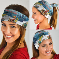 New Zealand and Australia Merry Christmas Neck Gaiter Kiwi Birds Skiing and Koala Santa Riding Kangaroo